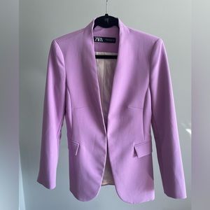 Zara lilac purple collarless blazer size medium